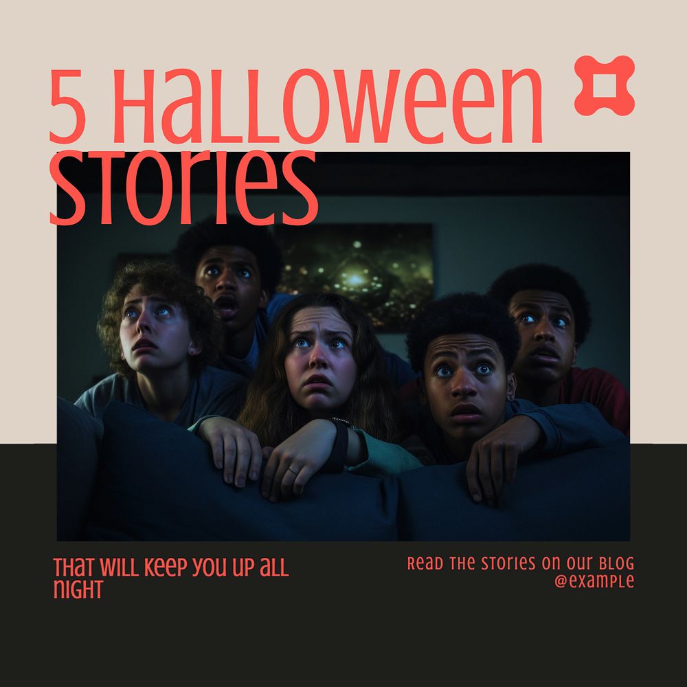 Halloween stories Instagram post template, editable text