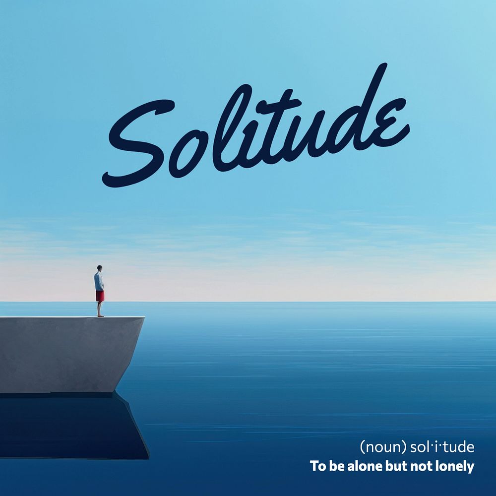 Solitude Instagram post template, editable text