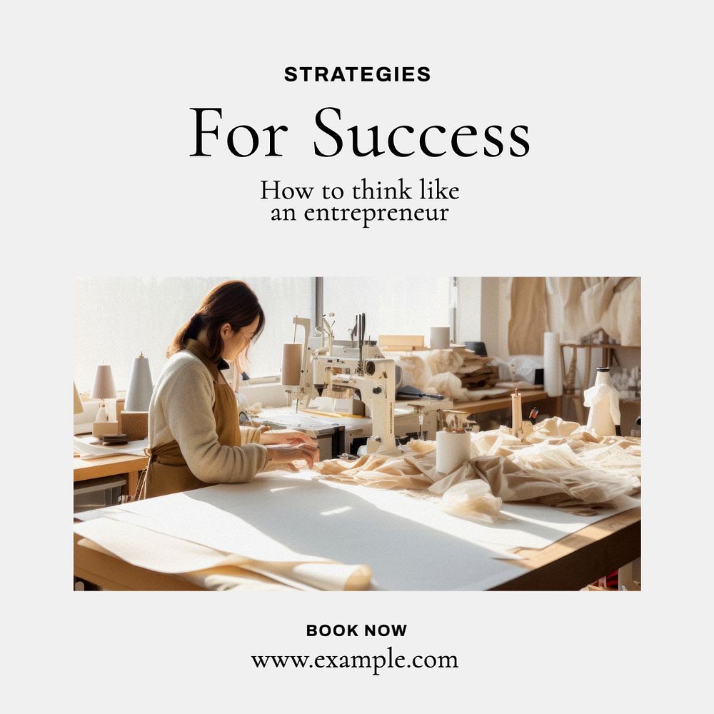 Strategies for success Instagram post template, editable text