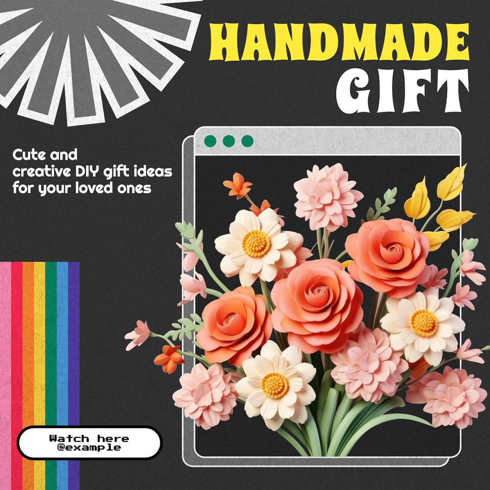 Handmade gift Instagram post template, editable text