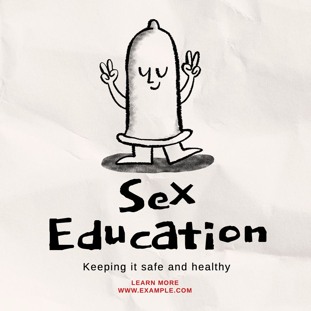 Sex education Instagram post template, editable text