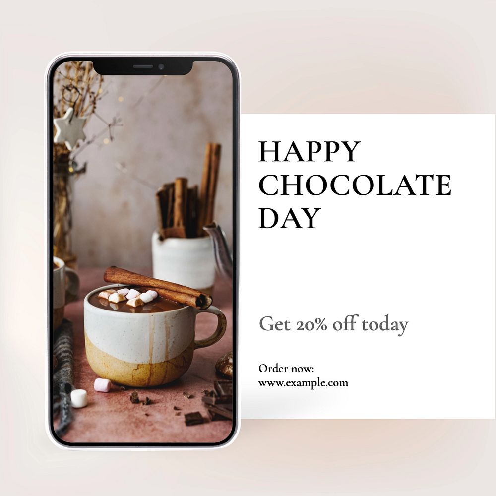 Happy Chocolate Day Instagram post template, editable text