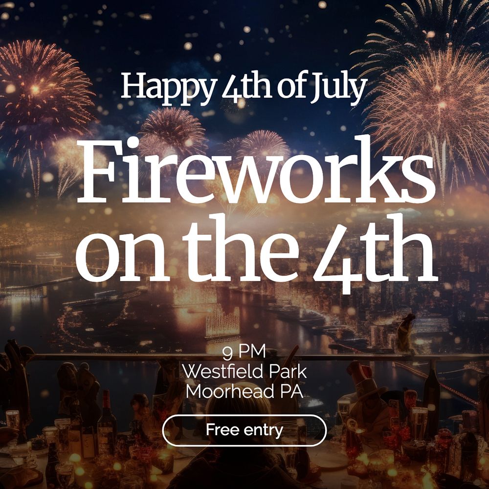 4th of July Instagram post template, editable text