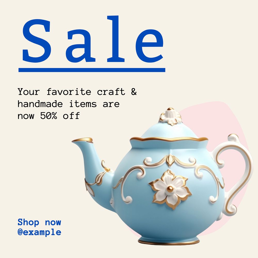 Craft sale Instagram post template, editable text