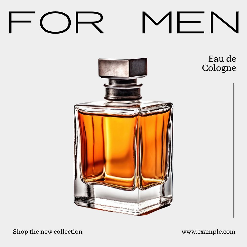 Cologne for men Instagram post template, editable text