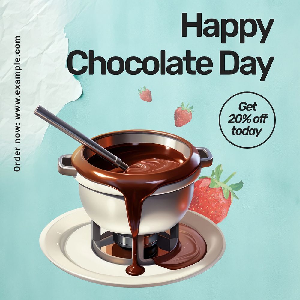 Happy Chocolate Day Instagram post template, editable text