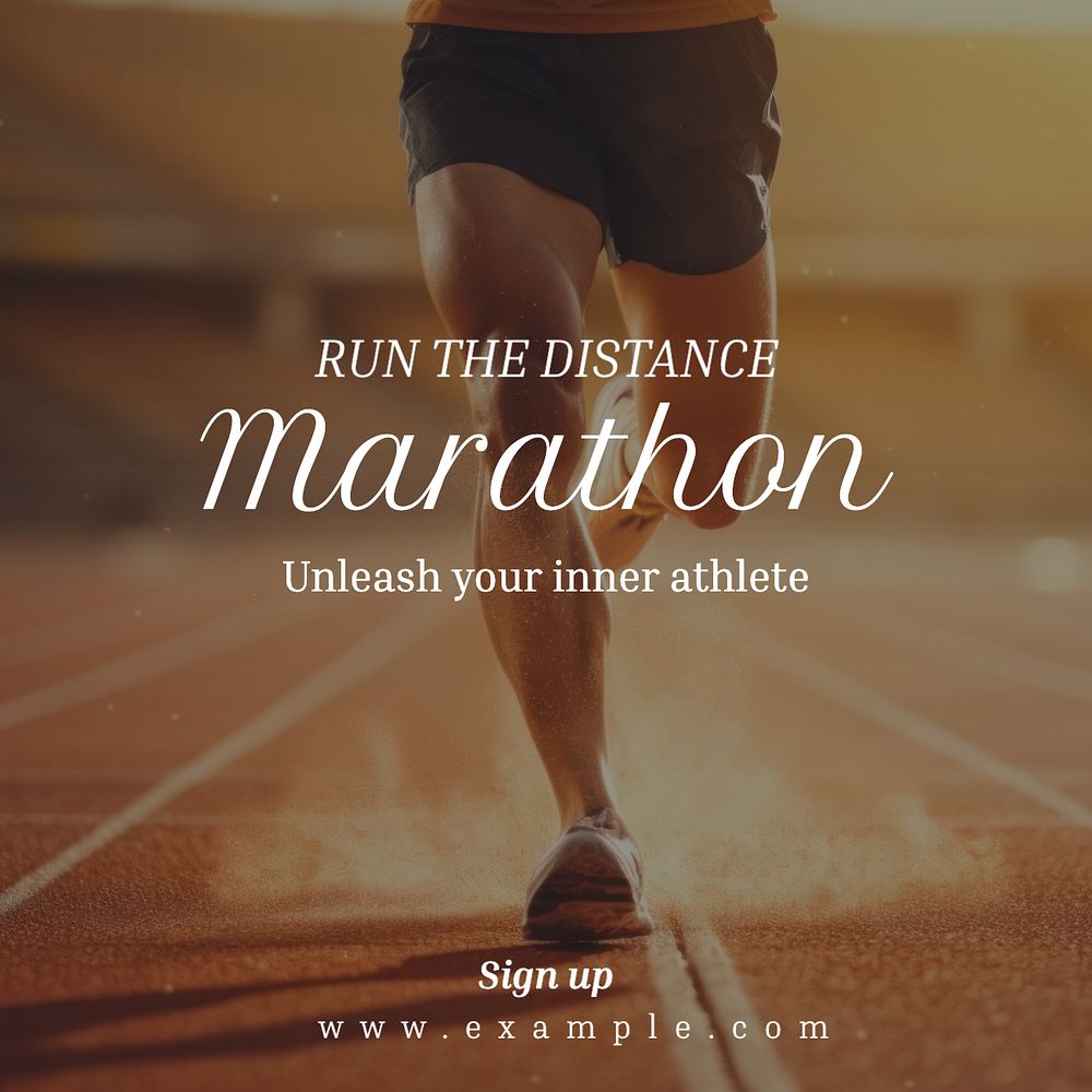 Marathon Instagram post template, editable text