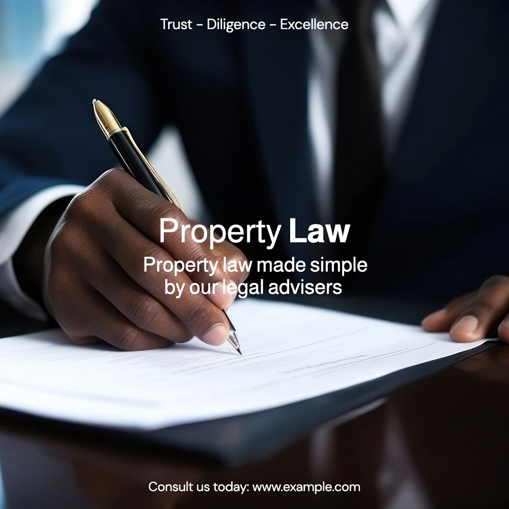 Property law Instagram post template, editable text