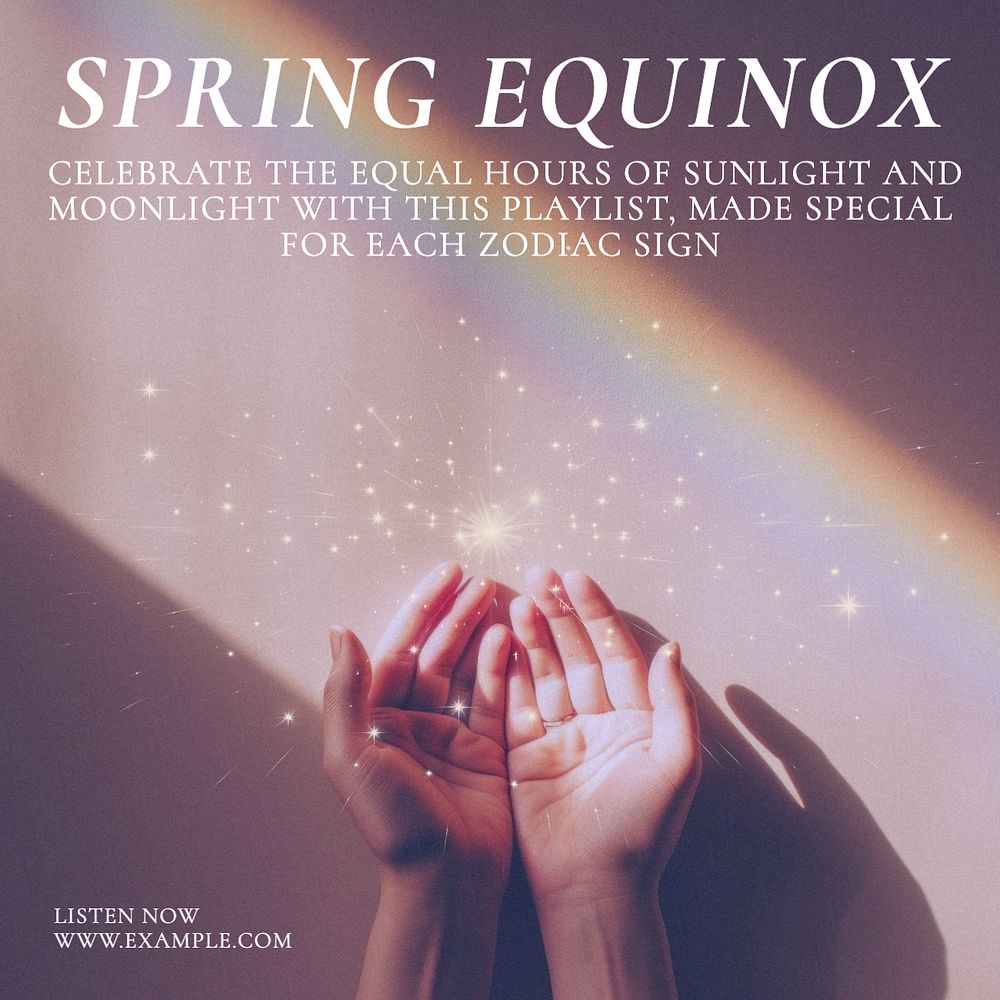 Spring equinox Instagram post template, editable text