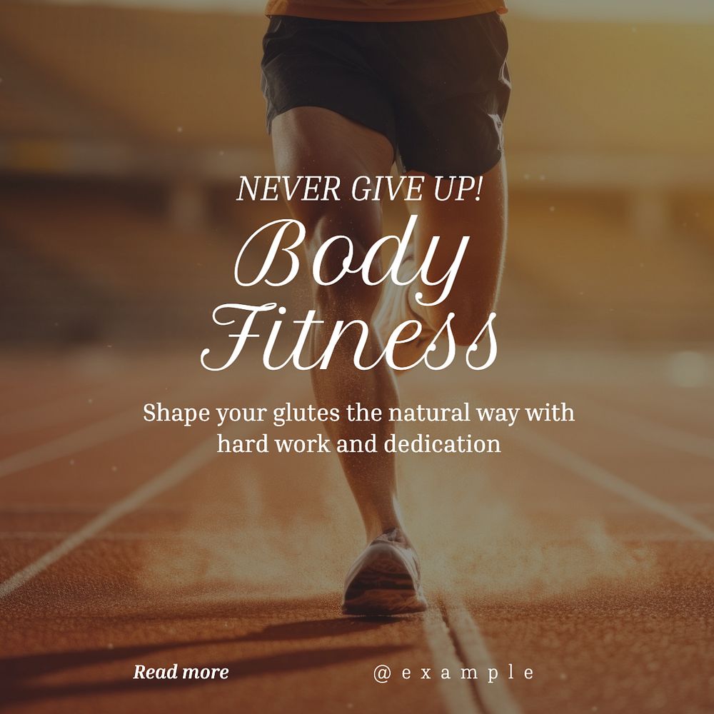 Fitness Instagram post template, editable text