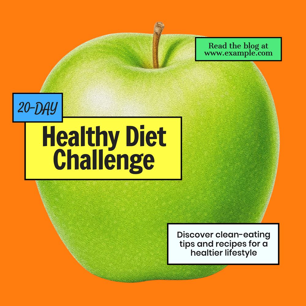 Healthy diet Instagram post template, editable text