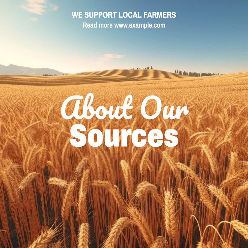 Farming sources Instagram post template, editable text