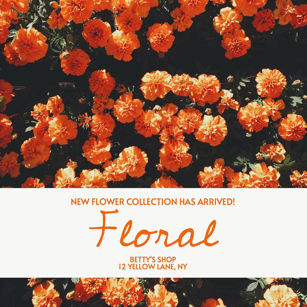 Floral collection Instagram post template, editable social media design