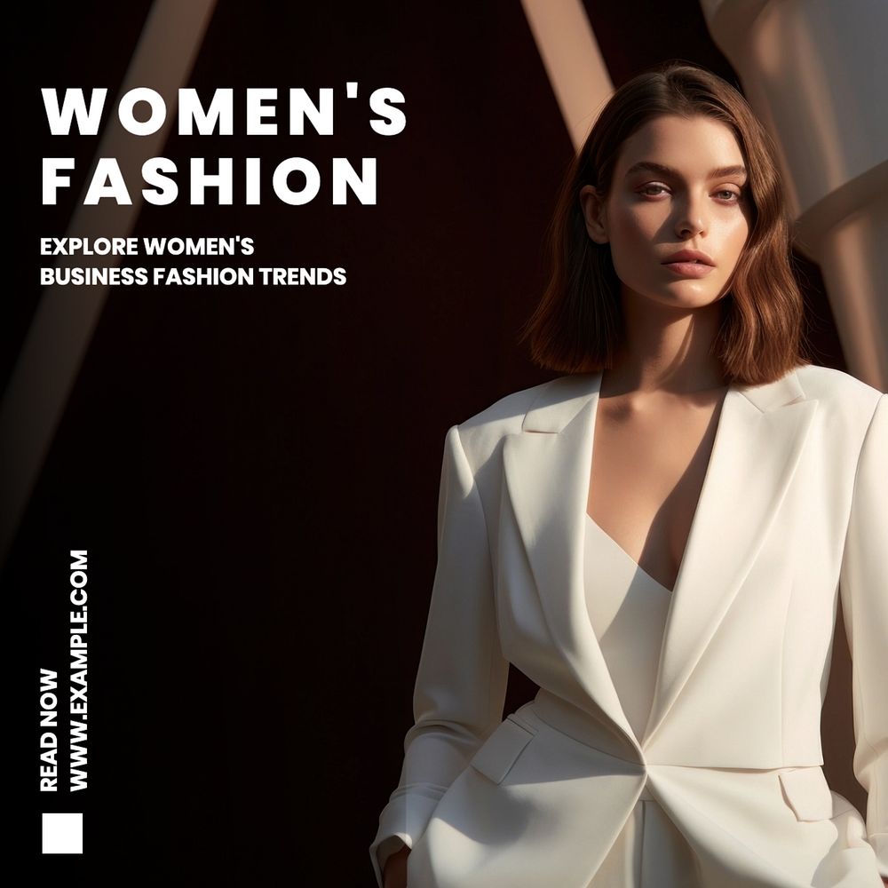 Women's business fashion Instagram post template, editable text