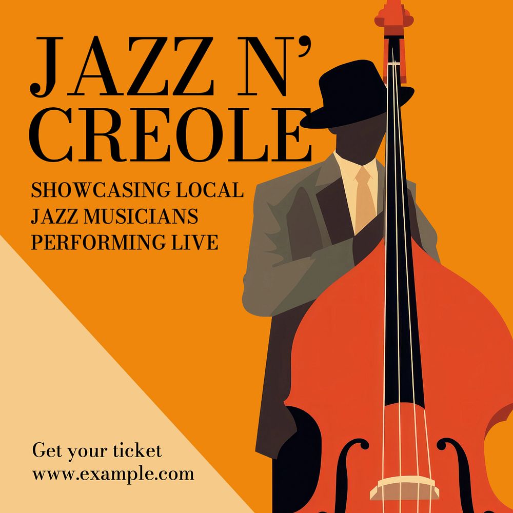 Jazz n creole Instagram post template, editable text