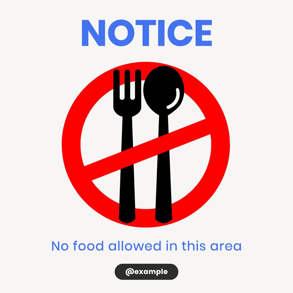 No food Instagram post template, editable text