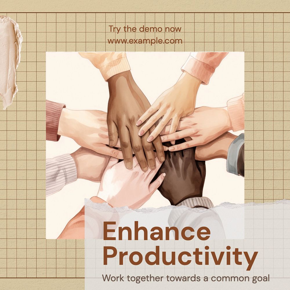 Enhance productivity Instagram post template, editable text