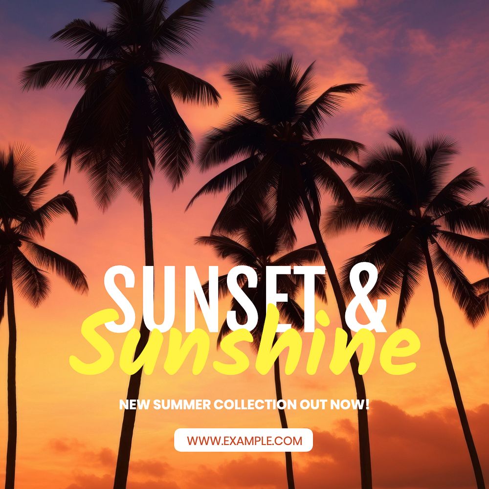 Summer collection Instagram post template, editable text