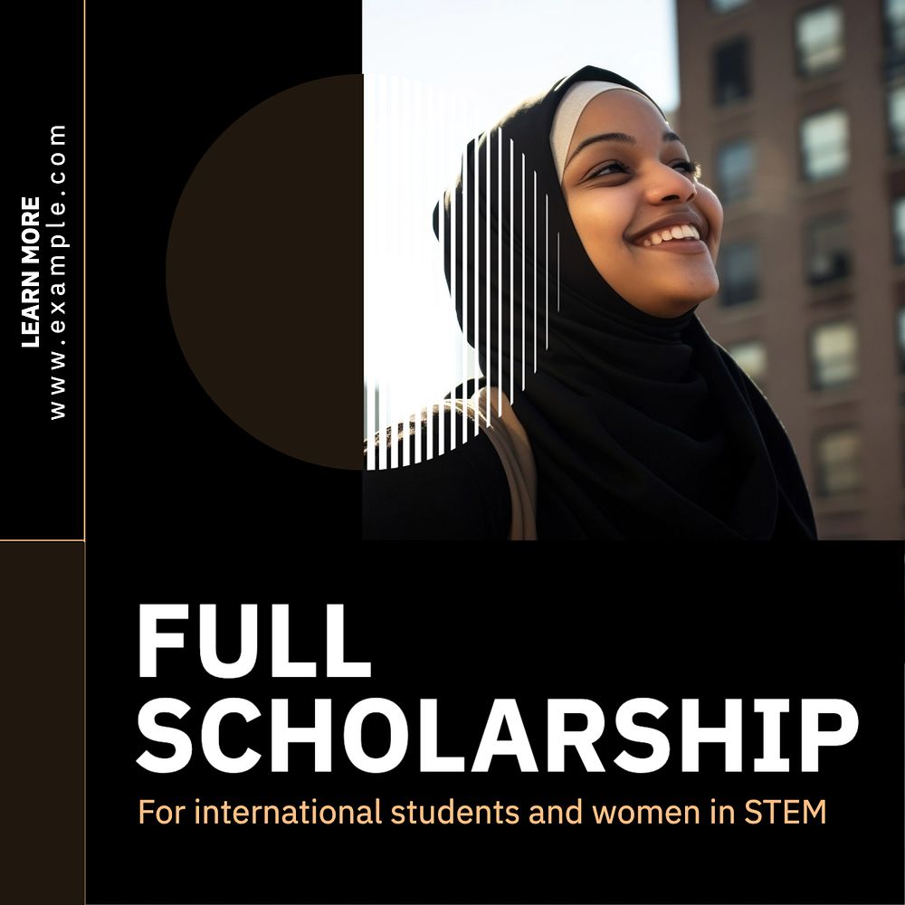 Full scholarship Instagram post template, editable text