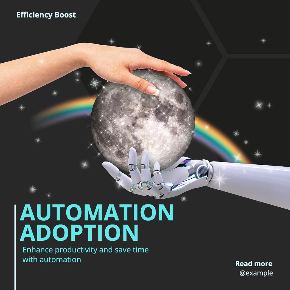 Automation adoption Instagram post template, editable text