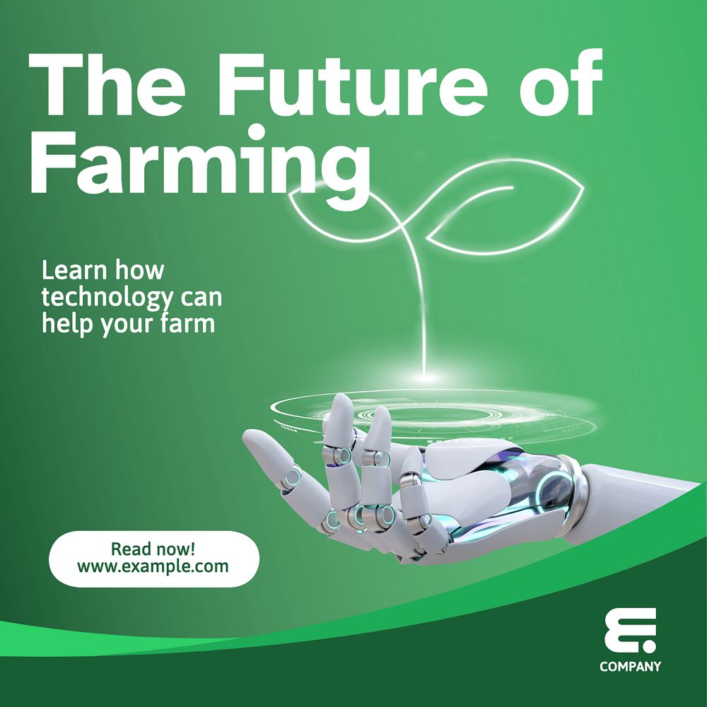 Farming technology Instagram post template, editable text