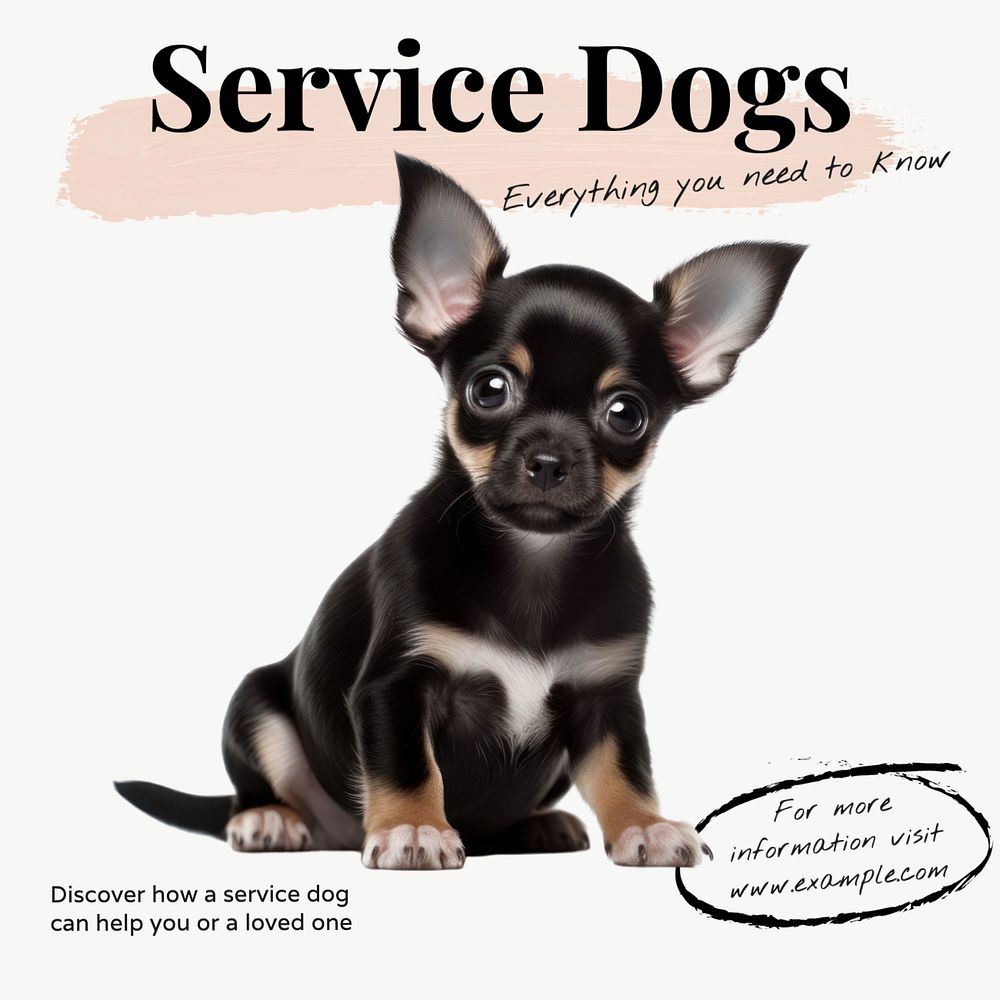 Service dogs Instagram post template, editable text