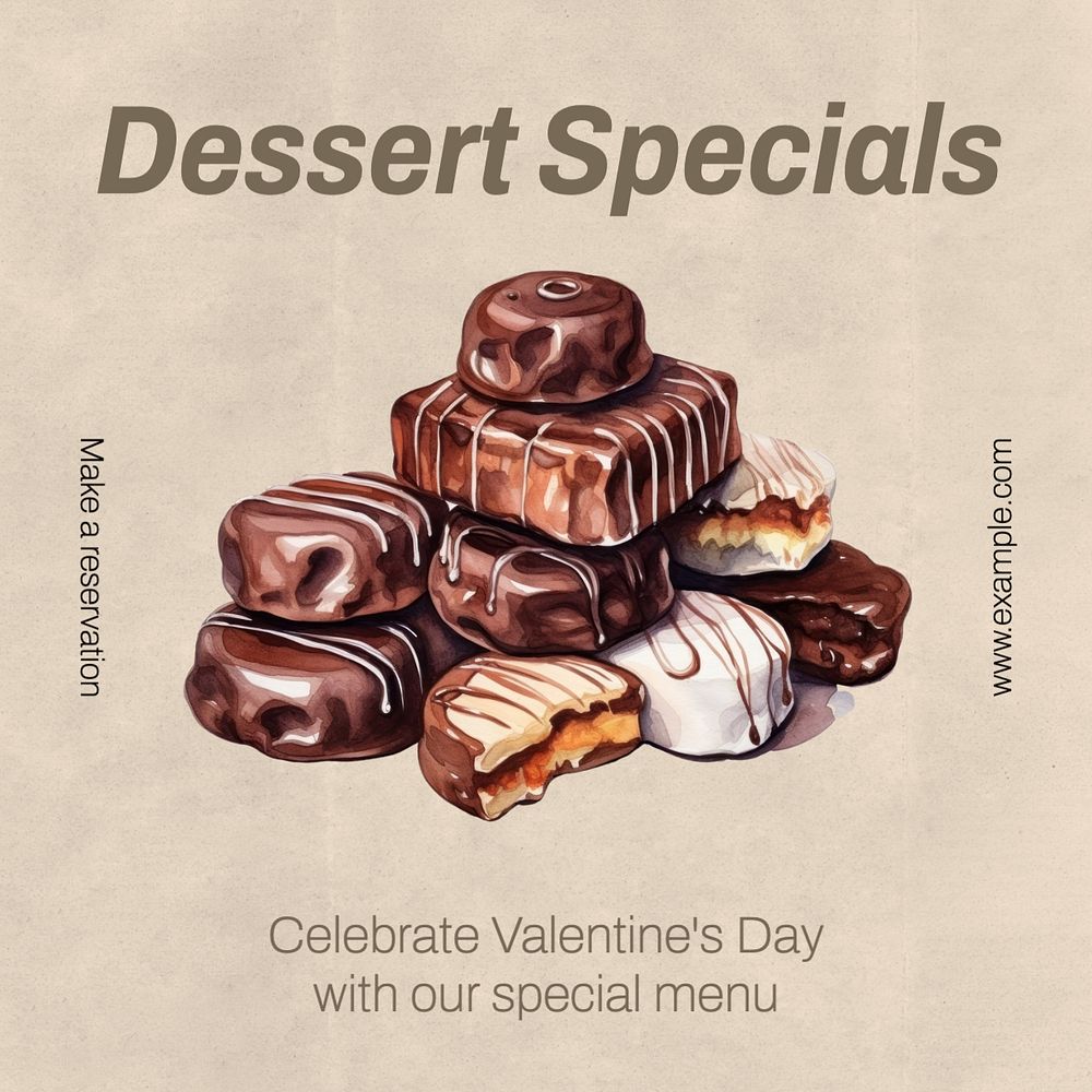 Dessert specials Instagram post template, editable text