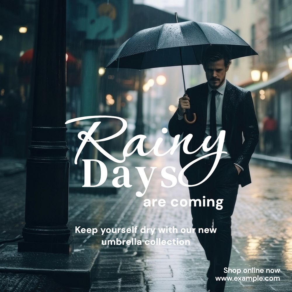 Umbrella collection Instagram post template, | Free Editable Template ...