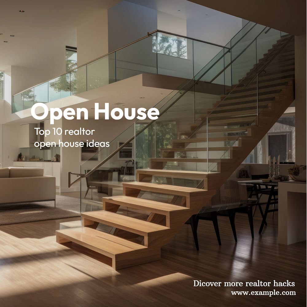 Open house Instagram post template, editable text