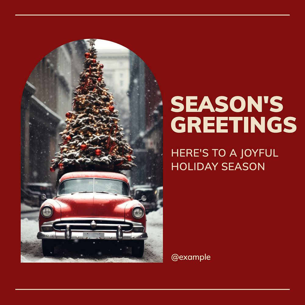 Season's greetings Instagram post template, editable text