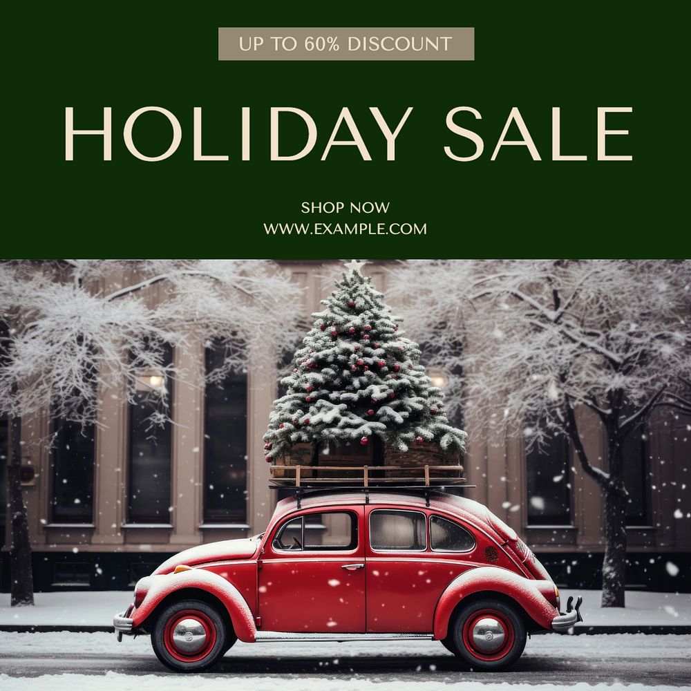 Holiday sale Instagram post template, editable text