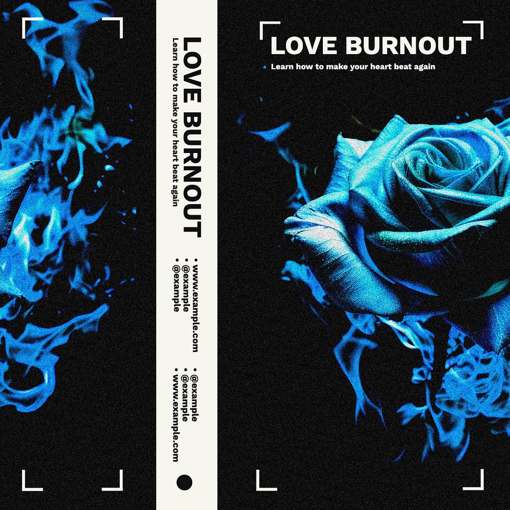 Love burnout Instagram post template, editable text