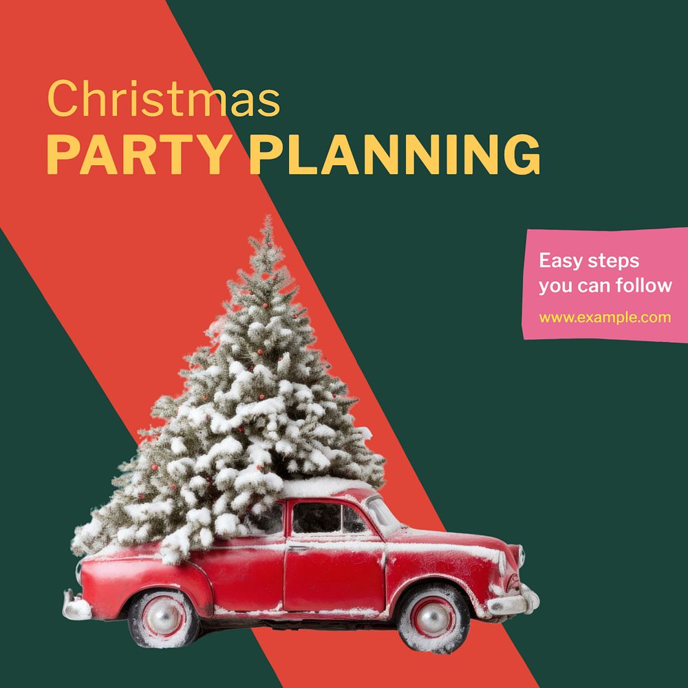 Christmas party planning Instagram post template, editable text