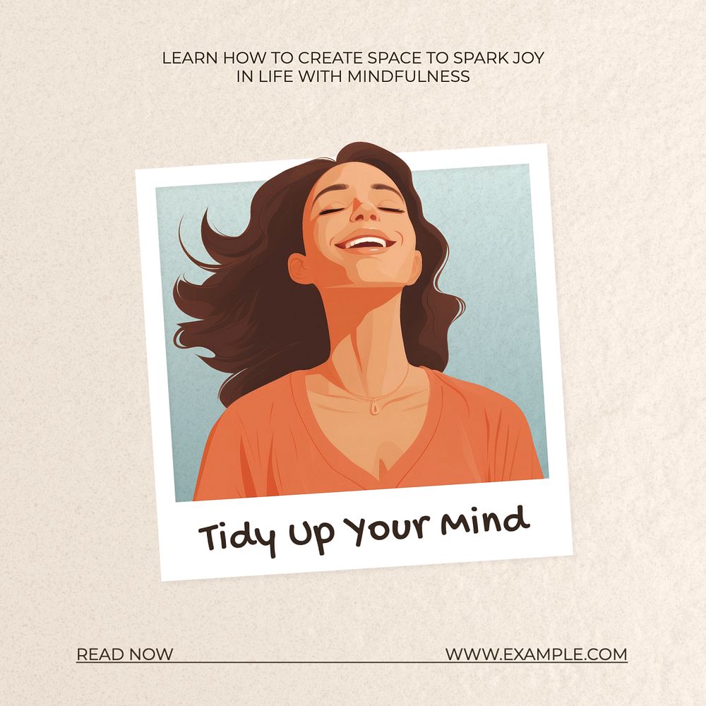 Mindfulness Instagram post template, editable text