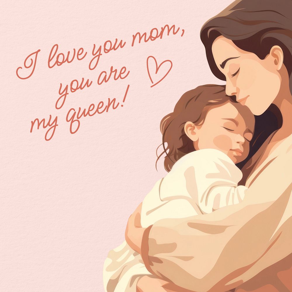 Mother's day quote Instagram post template, editable text