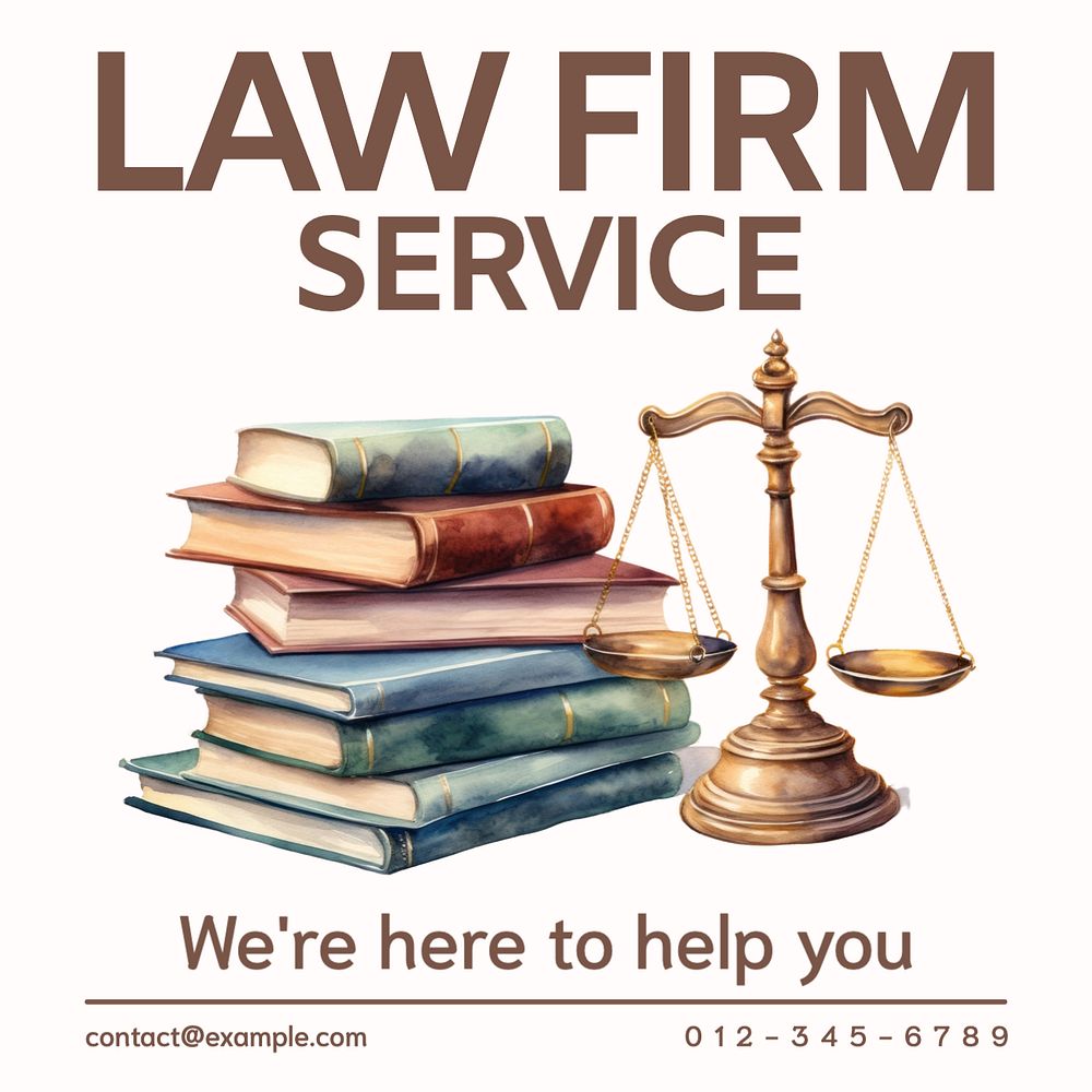 Law firm service Instagram post template, editable text