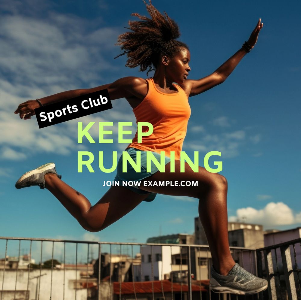 Keep running Instagram post template, editable text