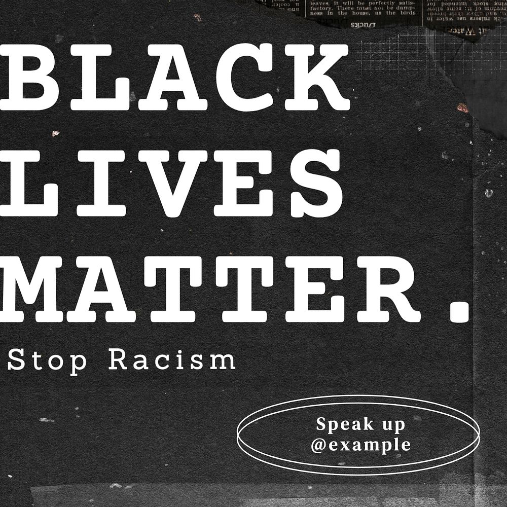 Black lives matter Instagram post template, editable text