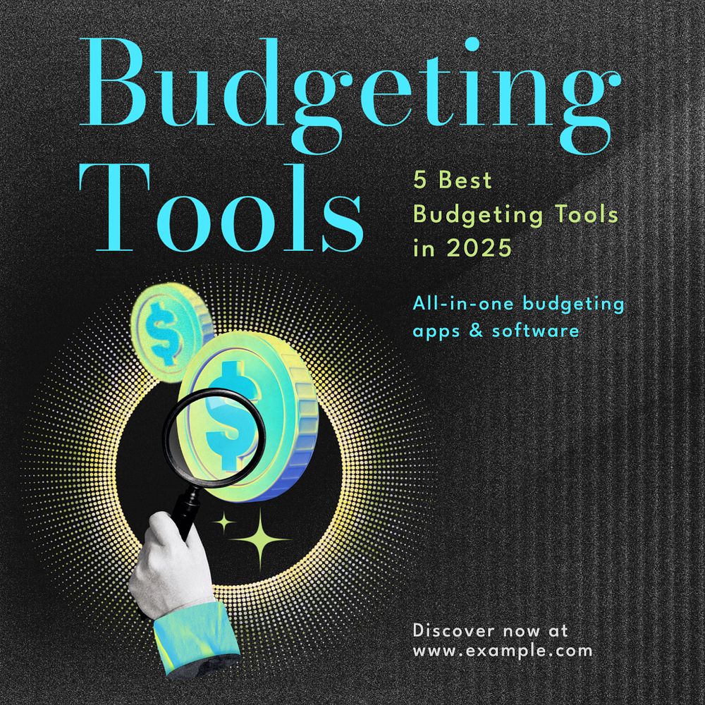 Budgeting tools Instagram post template, editable text