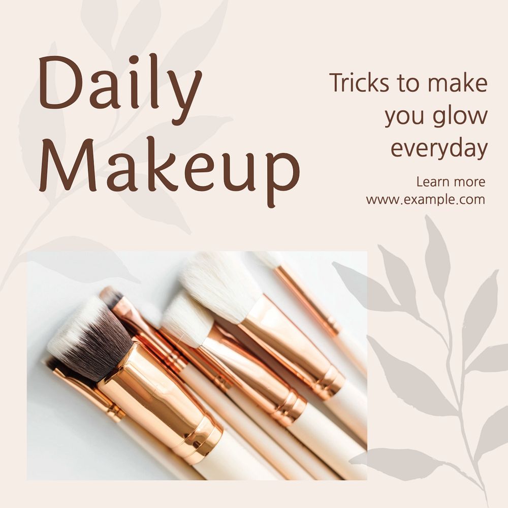 Daily makeup Facebook post template, editable design