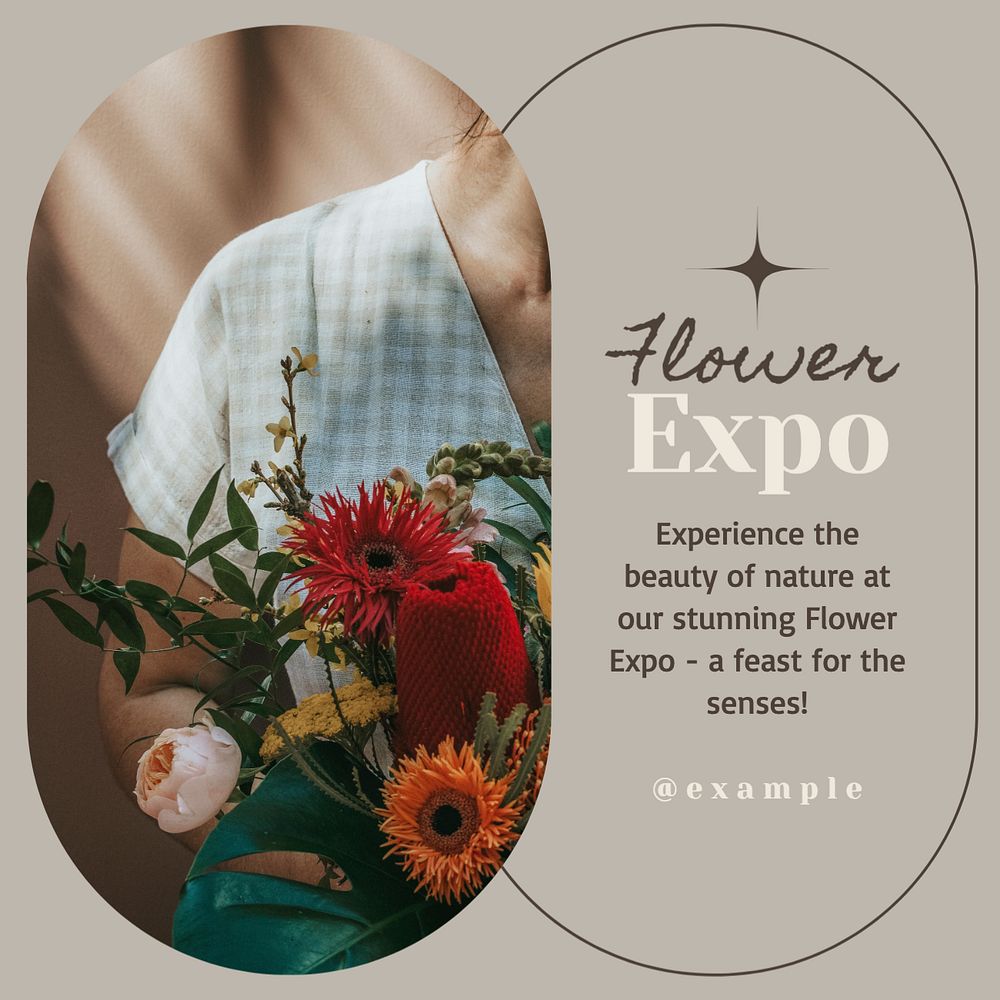 Flower expo Instagram post template