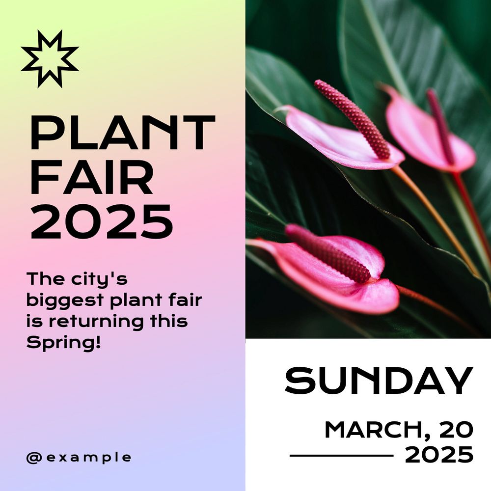 Plant fair Facebook post template, editable design