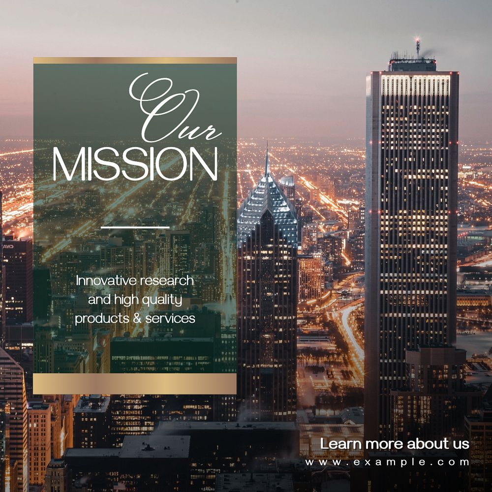 Our mission Instagram post template, editable text