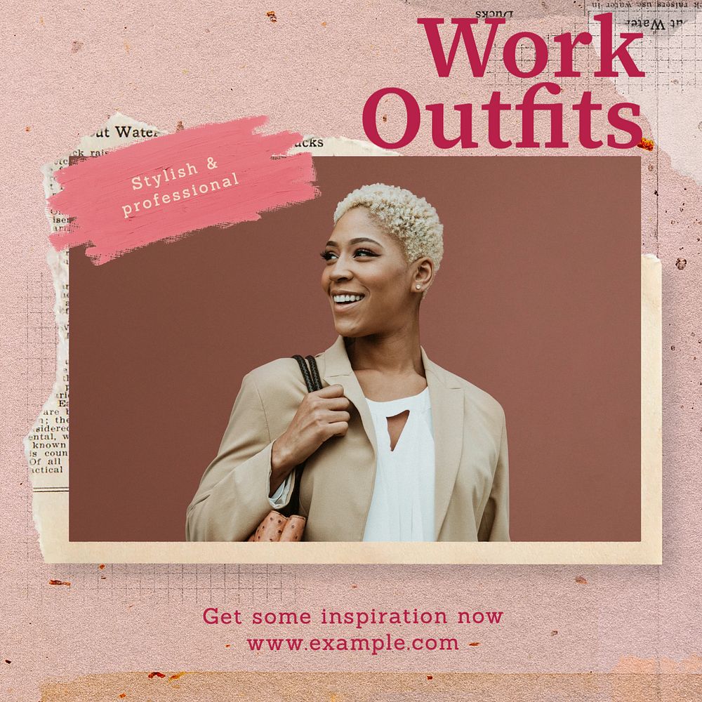 Work outfit Instagram post template