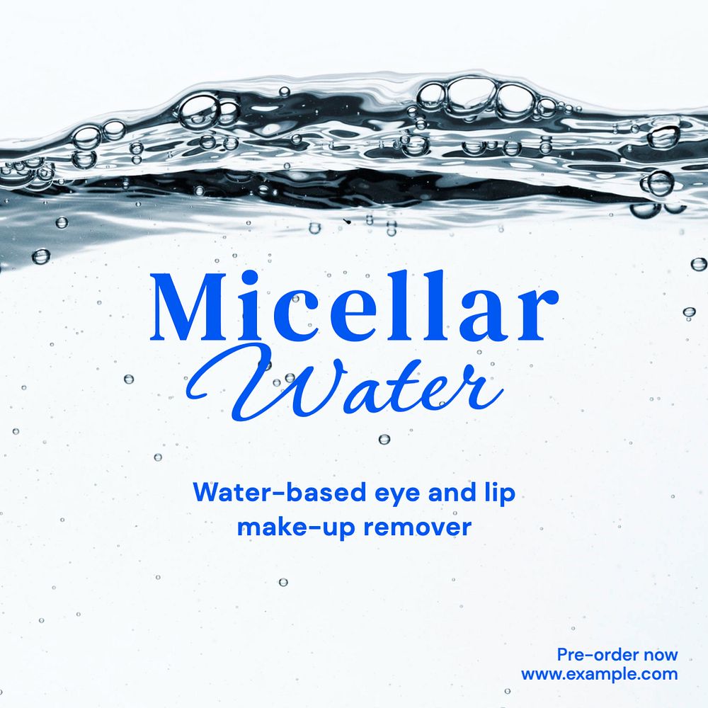 Micellar water Facebook post template, editable design