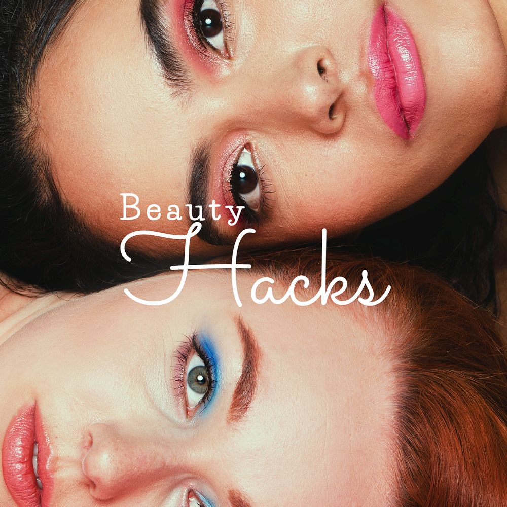 Beauty hacks Instagram post template, editable design