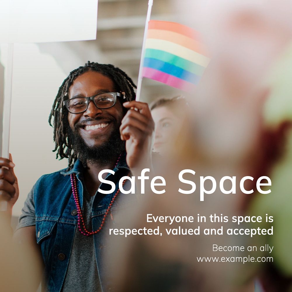 Safe space Facebook post template, editable design