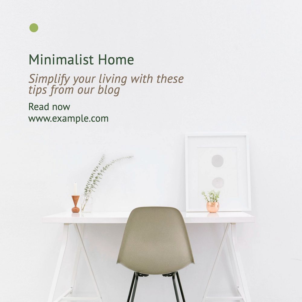 Minimalist home Facebook post template, editable design