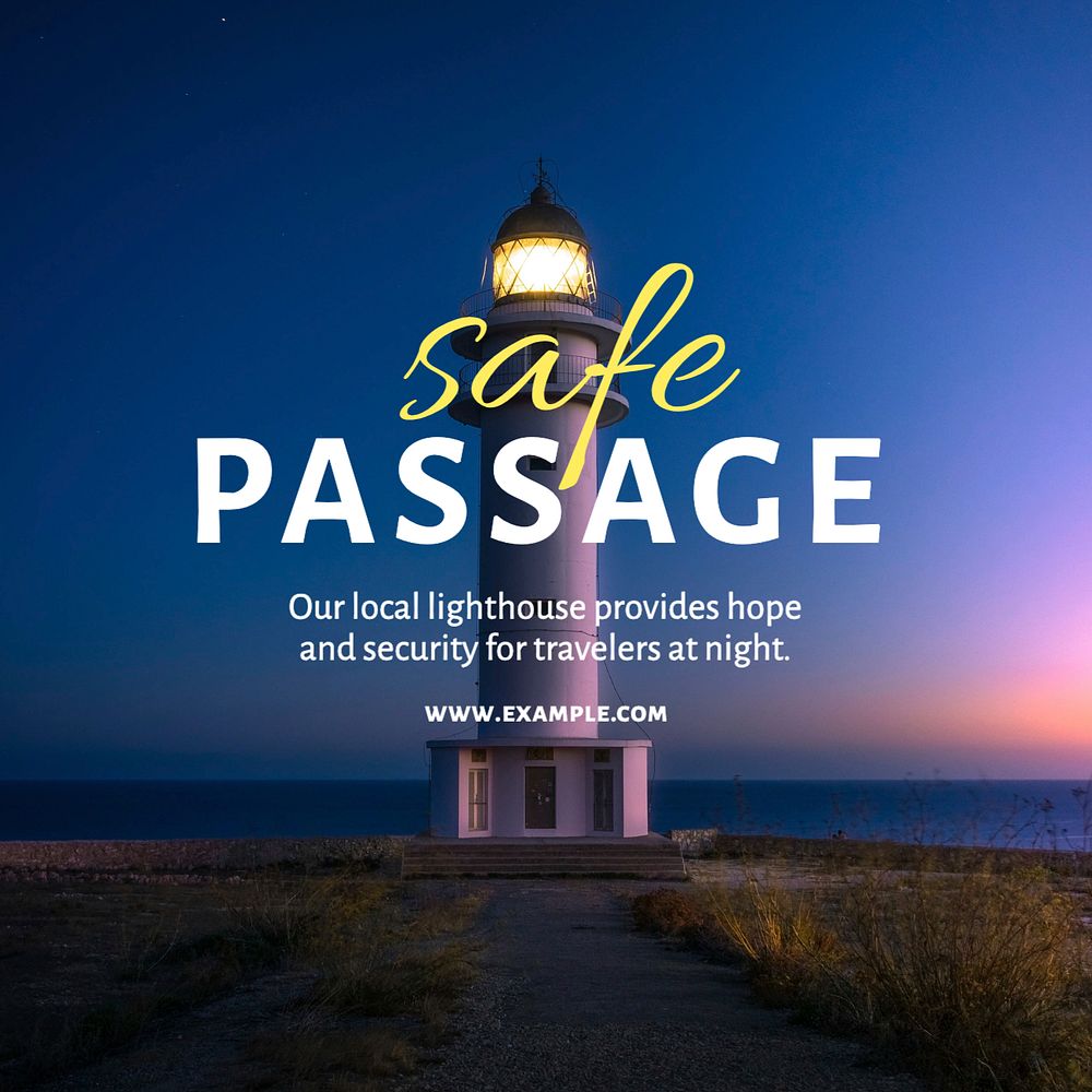 Lighthouse Facebook post template, editable design