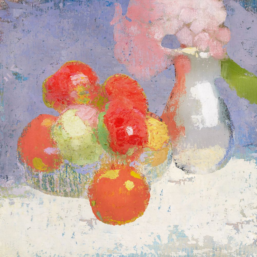 Red Apples, vintage painting by Helene Schjerfbeck. Digitally enhanced by rawpixel.